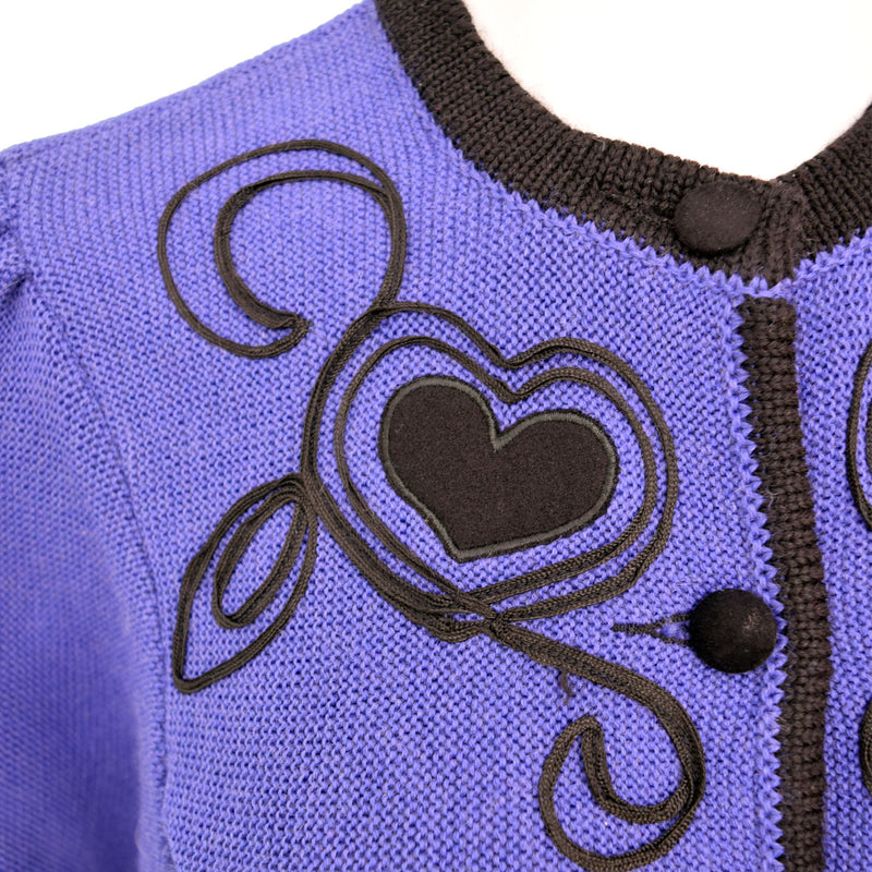 1980s Heart Appliqué Cardigan