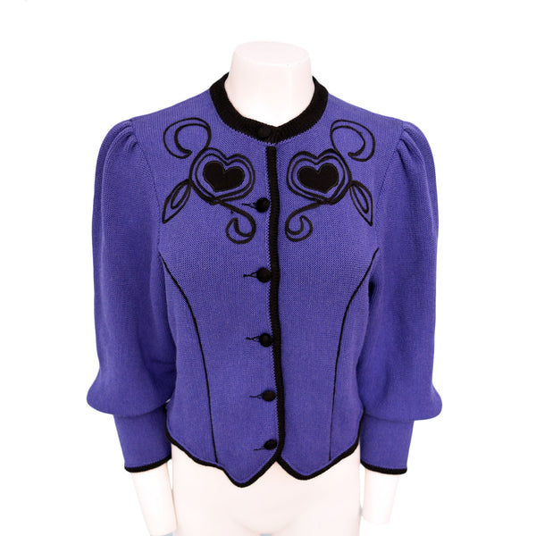 1980s Heart Appliqué Cardigan