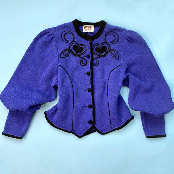 1980s Heart Appliqué Cardigan