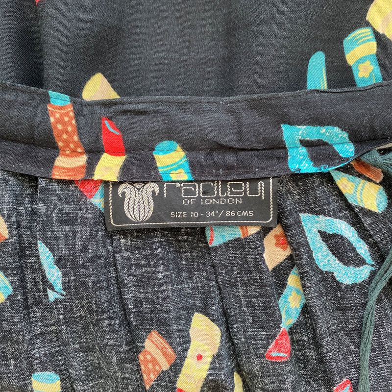 1970s Radley London Lipstick Print Skirt