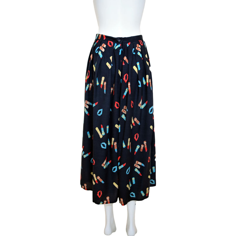 1970s Radley London Lipstick Print Skirt