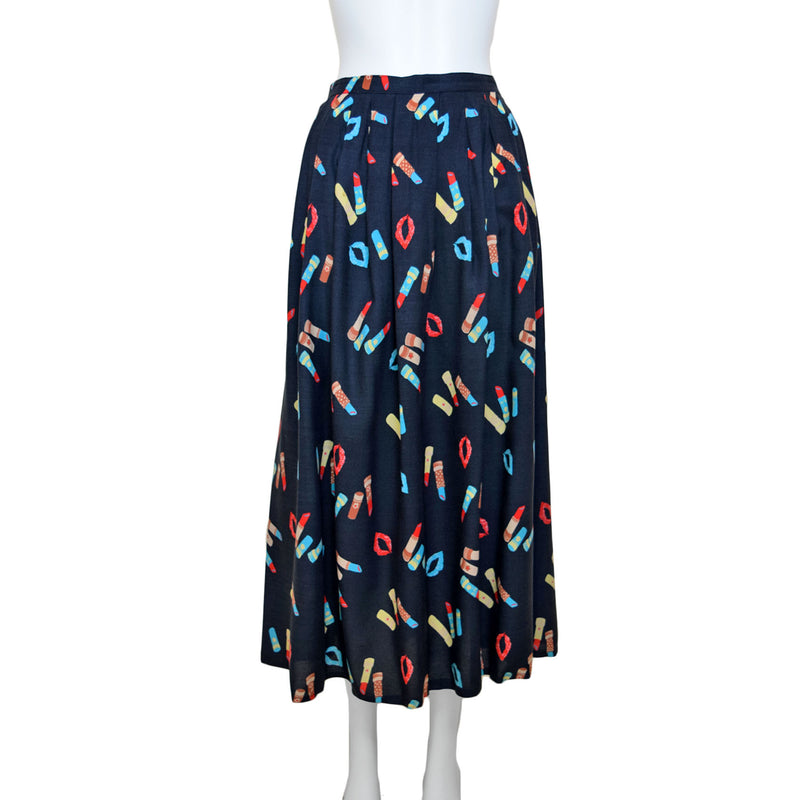 1970s Radley London Lipstick Print Skirt