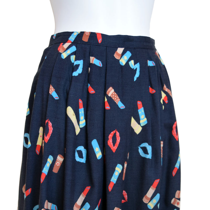1970s Radley London Lipstick Print Skirt