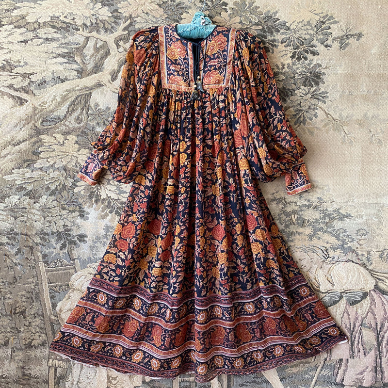 Ritu Kumar for Judith Ann 1970s Silk Dress