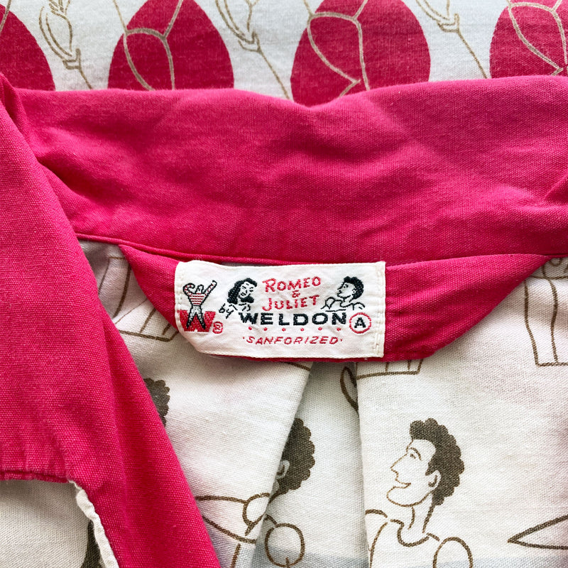 1950s Romeo & Juliet Print Top