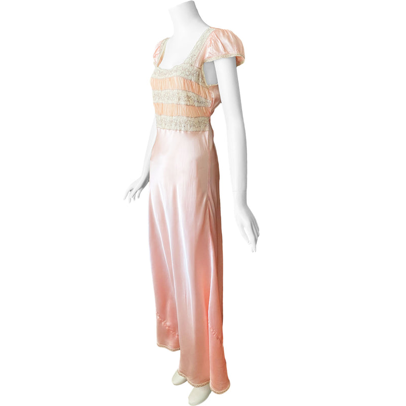 1930s Lace & Chiffon Slip Dress