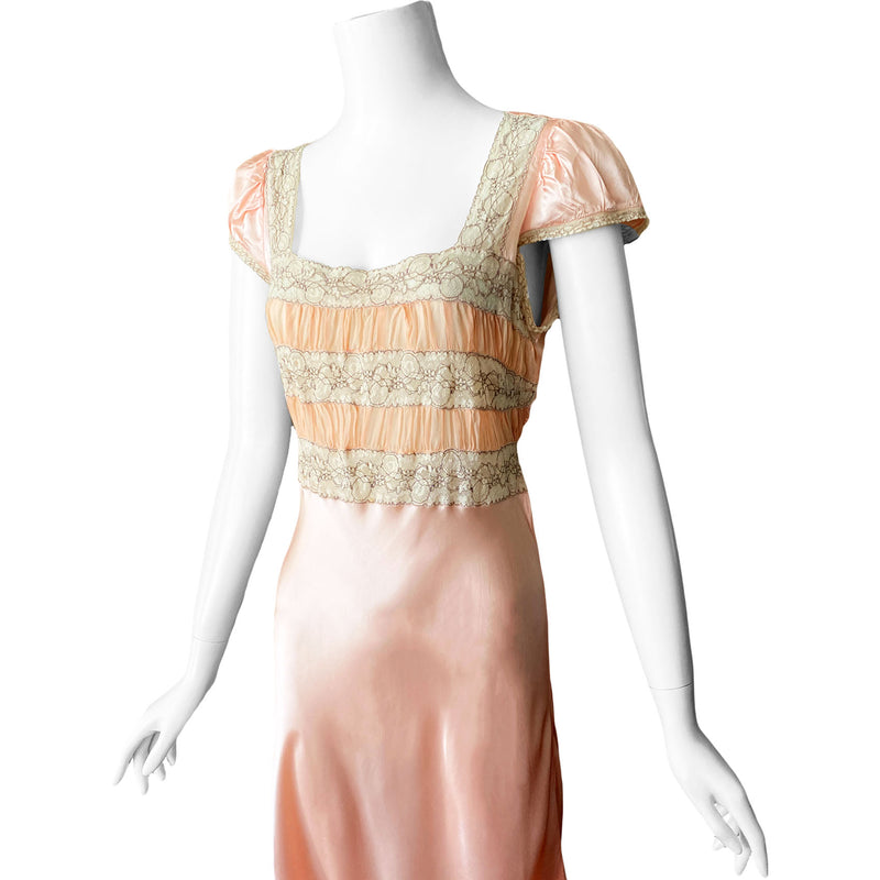 1930s Lace & Chiffon Slip Dress