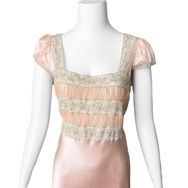 1930s Lace & Chiffon Slip Dress