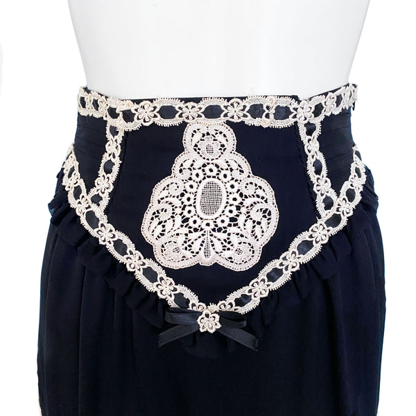 Moschino Couture 1990s Lace & Chiffon Skirt