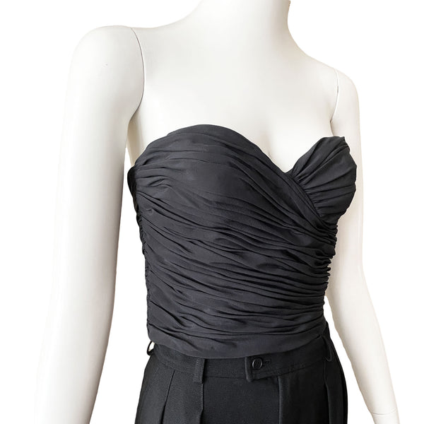 1980s Ungaro Parallele Silk Bustier Top