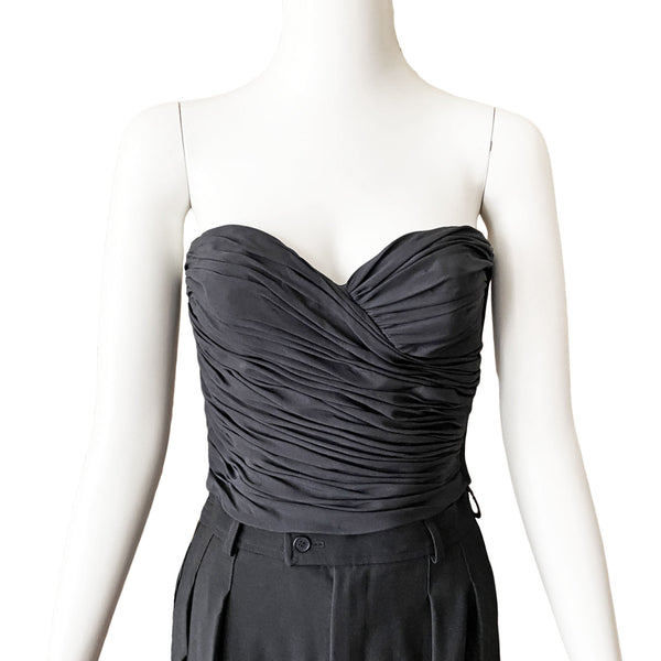 1980s Ungaro Parallele Silk Bustier Top