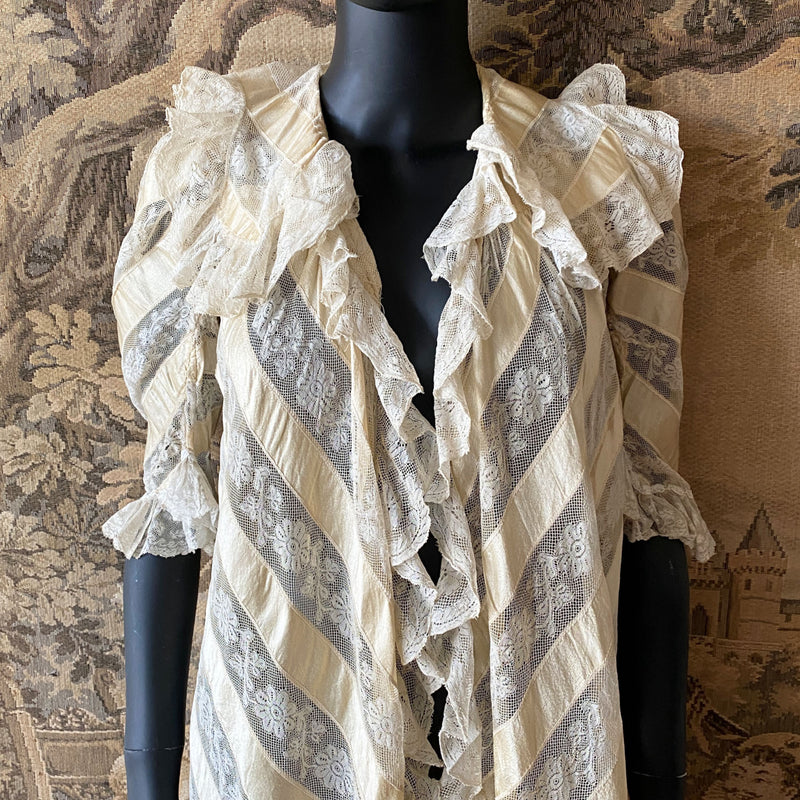 Antique Silk & Valenciennes Lace Peignoir