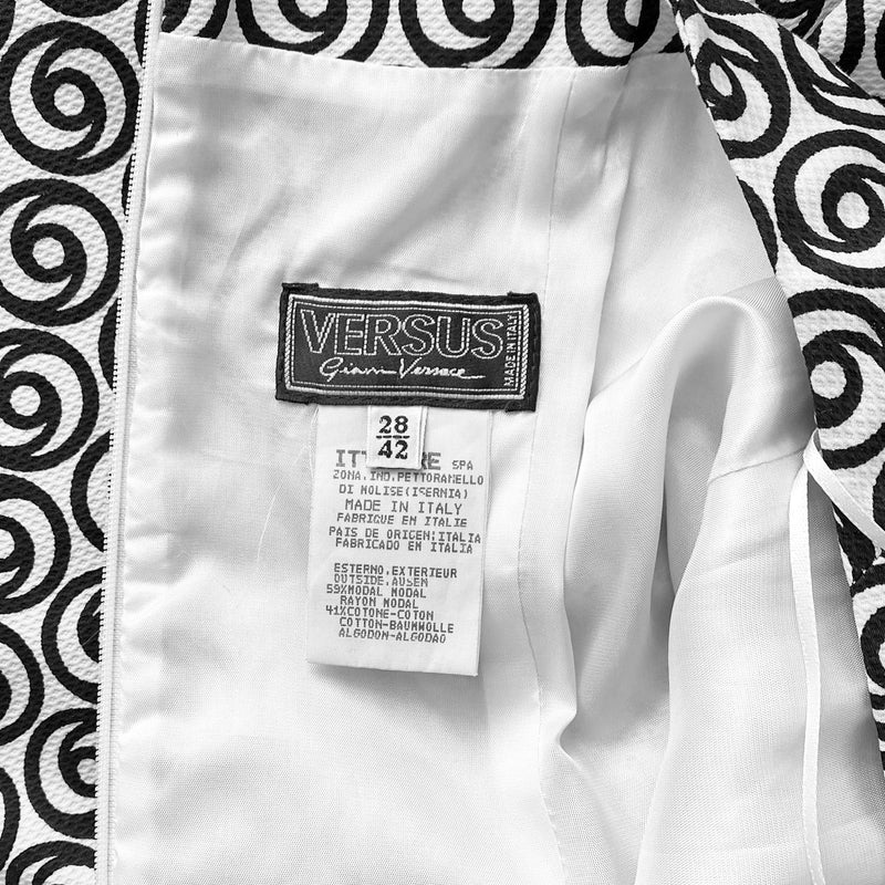 Versus Gianni Versace 1990s Black & White Op Art Mini Dress