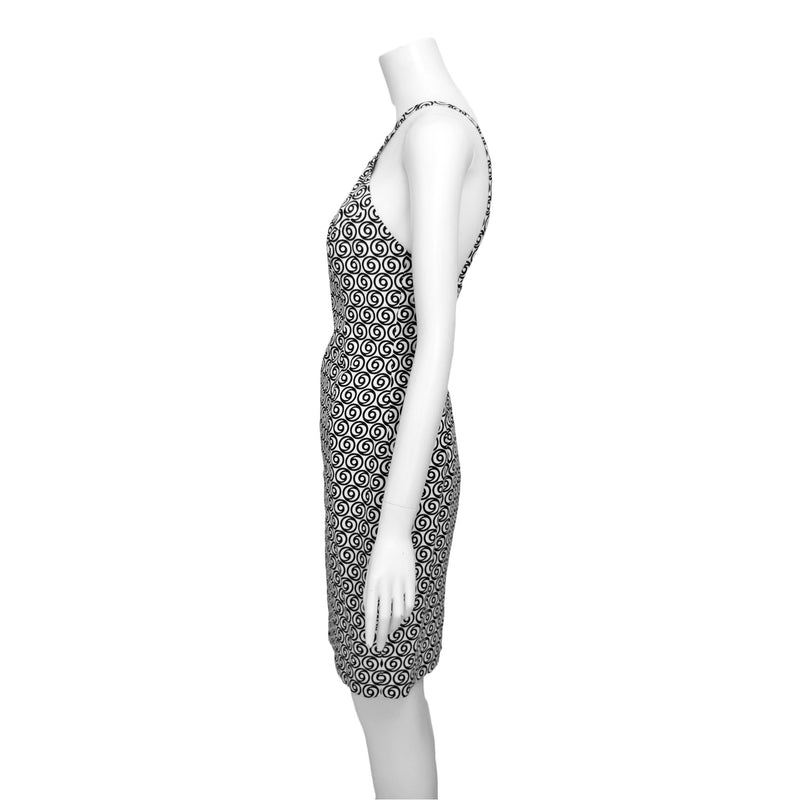 Versus Gianni Versace 1990s Black & White Op Art Mini Dress