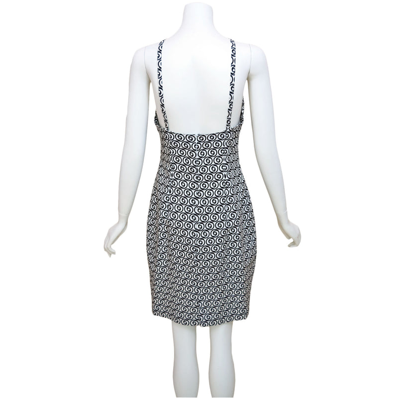 Versus Gianni Versace 1990s Black & White Op Art Mini Dress