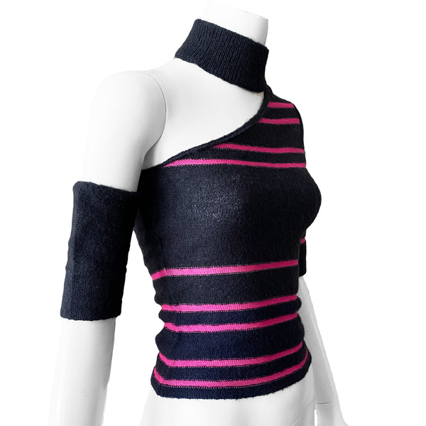 Y2K Versace Jeans Couture Asymmetrical Knit Top