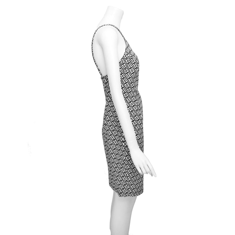 Versus Gianni Versace 1990s Black & White Op Art Mini Dress