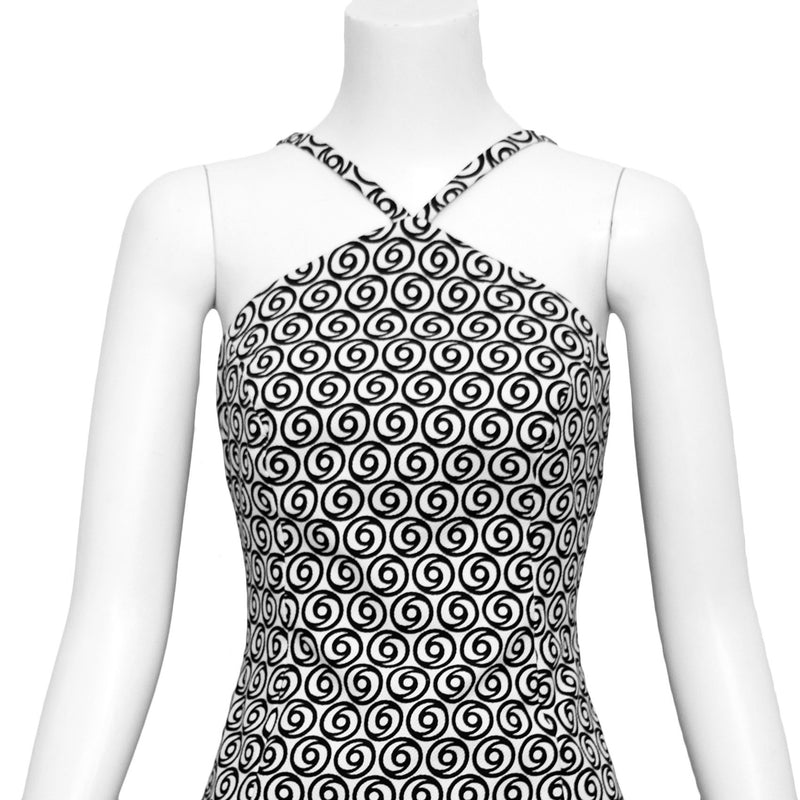 Versus Gianni Versace 1990s Black & White Op Art Mini Dress