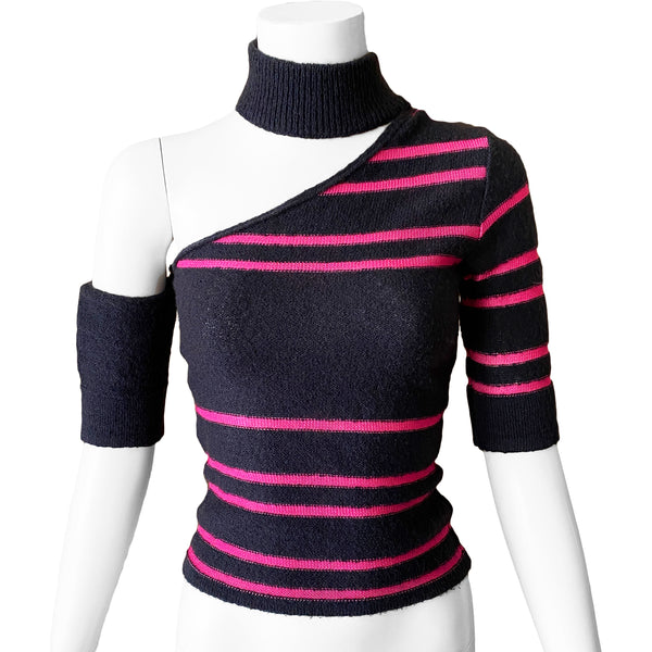 Y2K Versace Jeans Couture Asymmetrical Knit Top