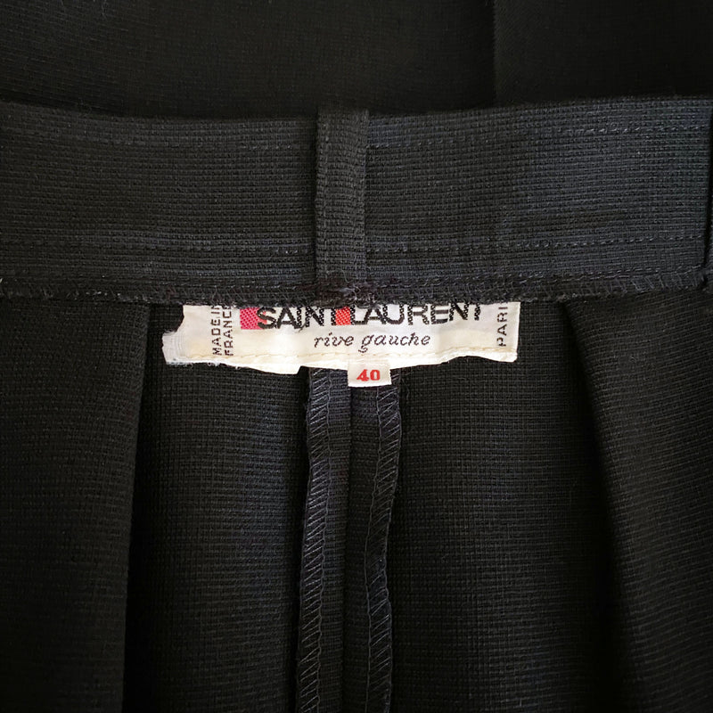 1980s Yves St Laurent Rive Gauche Black Trousers