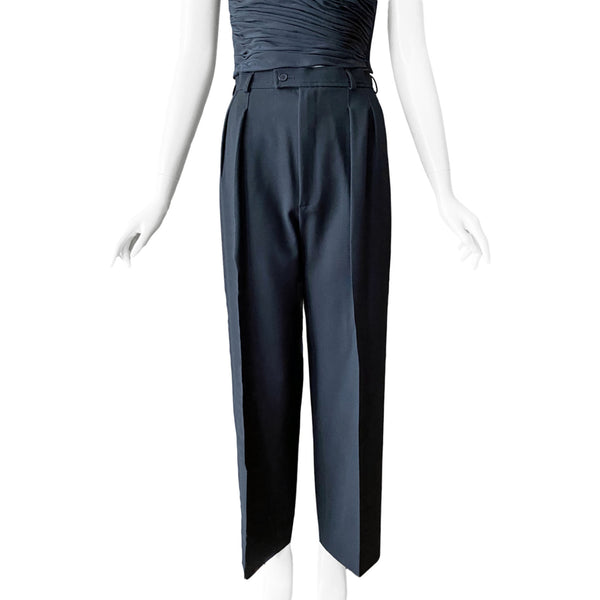 1980s Yves St Laurent Rive Gauche Black Trousers