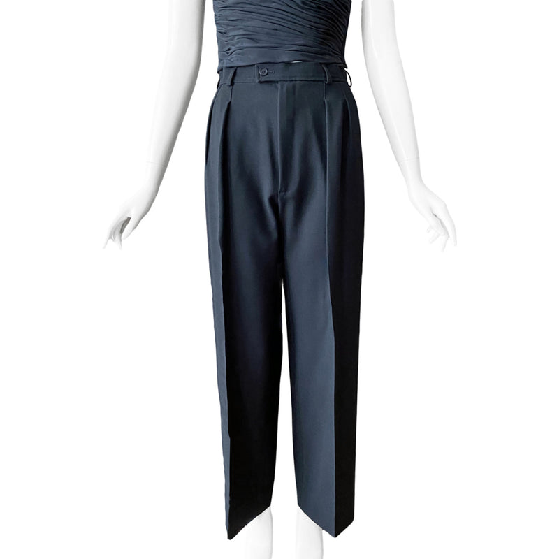 1980s Yves St Laurent Rive Gauche Black Trousers
