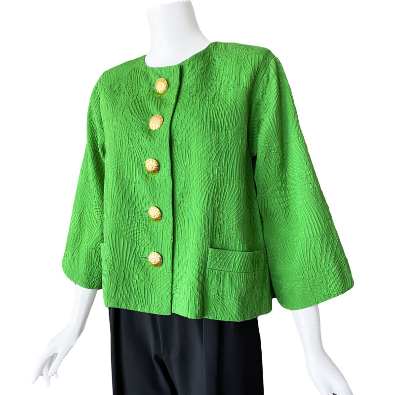 1980s Yves St Laurent Rive Gauche Green Jacket