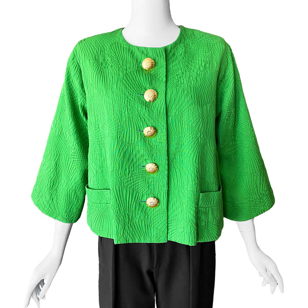 1980s Yves St Laurent Rive Gauche Green Jacket