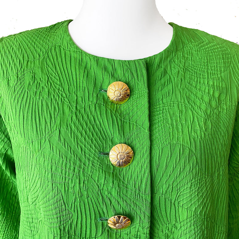 1980s Yves St Laurent Rive Gauche Green Jacket
